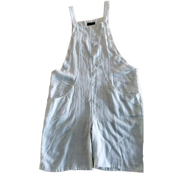 Hatch maternity Overall Shorts size 2 Medium Lightweight Lt Blue Summer Cotton - Picture 5 of 12